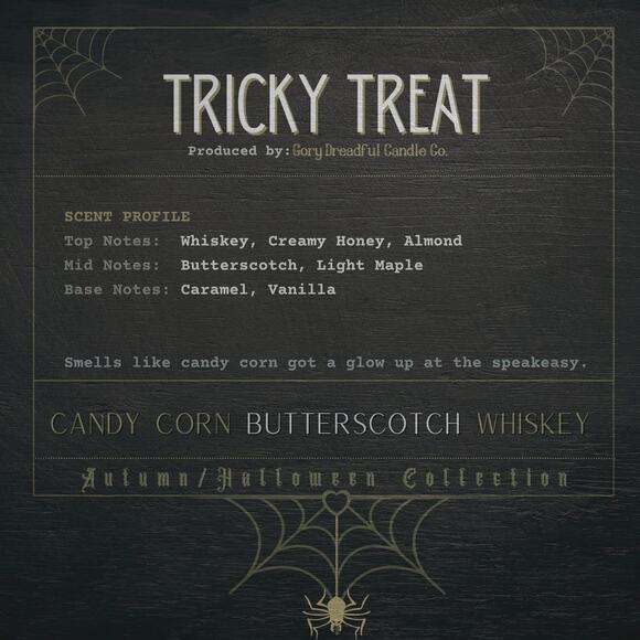Tricky Treat Wickless Candle: Candy Corn Butterscotch Whiskey Scent - Picture 2 of 8